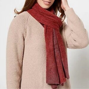 NWT Barefoot Dreams Classic Women's Crimson Rosewood Red Wool Scarf